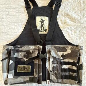 Bape Black & Gray Camo Tactical Vest with Pouch Panels